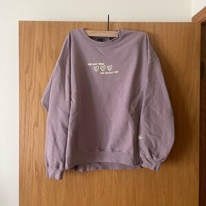 Purple Graphic Crewneck Sweater